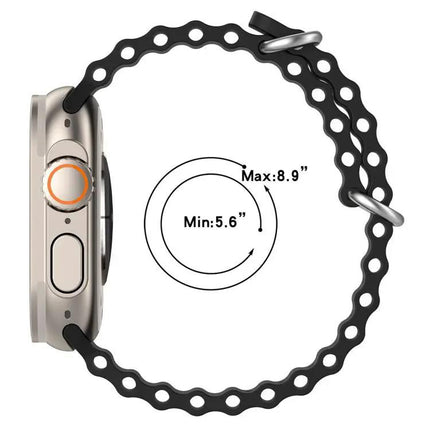 Adjustable Silicone Watch Band For Apple Watch 38mm-49mm