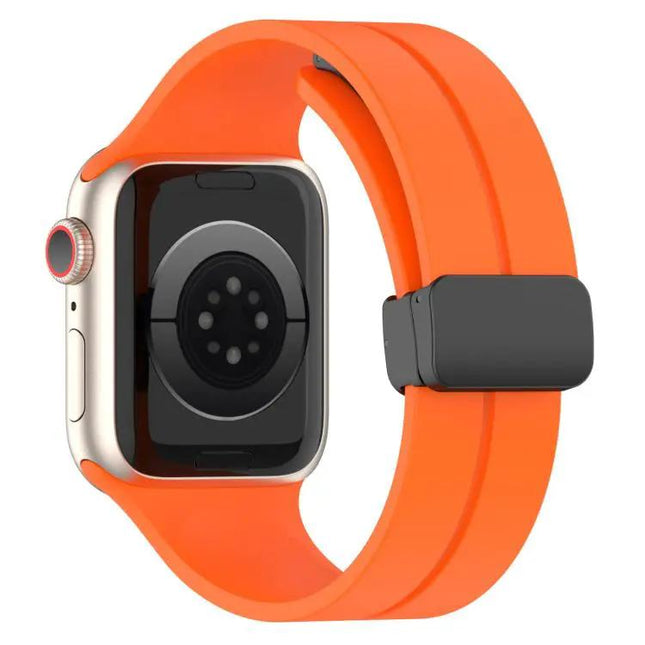 Silicone Magnetic Buckle Watch Band for Apple Watch 38-49mm | Syndmart