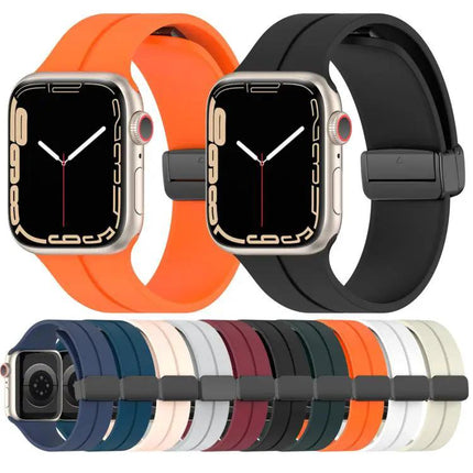 Silicone Magnetic Buckle Watch Band for Apple Watch 38-49mm