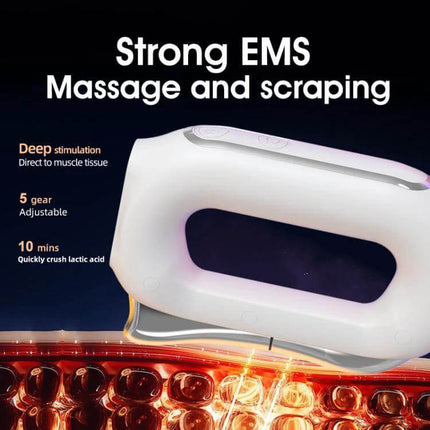 Electric Heating EMS Meridian Dredge Fascia Knife Small Massager compact white EMS heating massager for deep stimulation and scraping