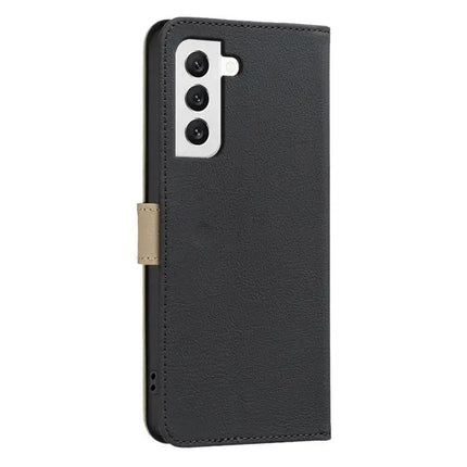 Splicing Color Hollow Flower RFID Leather Case For Galaxy S21 Series 5G