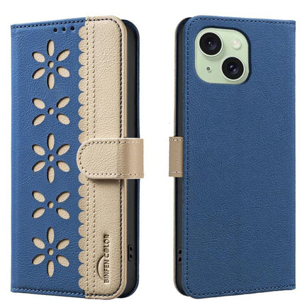 Protective Leather Phone Case With Card Storage For Everyday Use - blue floral PU leather wallet case with card slots and magnetic clasp