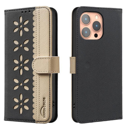 Leather Phone Case With Card And Cash Storage For Daily Errands Compact Wallet Alternative Everyday Use - black PU leather floral cutout wallet case