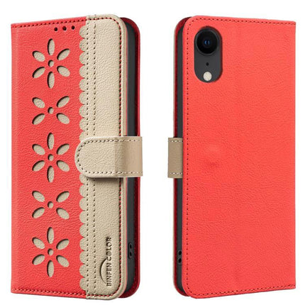 Leather Phone Case With Card And Cash Slots For Everyday Use - red PU leather wallet case with three card slots and cash pocket