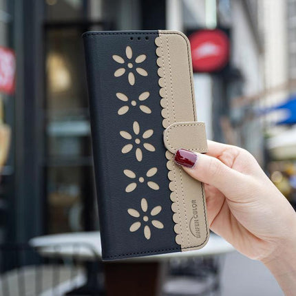 Leather Card Pocket Phone Case For Everyday Use With Card Slots On The Move Keeps Your Essentials Handy - black beige floral wallet phone case with 3 card slots