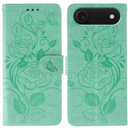 IPhone Case For Everyday Protection - teal PU leather wallet case with embossed roses, soft TPU shell and built-in kickstand for hands-free use