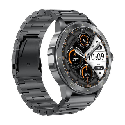 Versatile Smart Watch for Everyday Health and Fitness Monitoring - sleek metal smartwatch showing heart rate, steps, sleep and notification display
