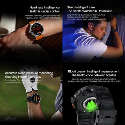 Versatile Smart Watch for Everyday Health and Fitness Monitoring displaying heart rate, sleep tracking, blood pressure and blood oxygen monitoring
