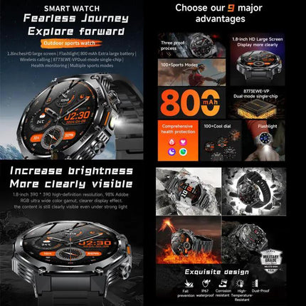 Smart Watch With Bluetooth Calls And Daily Health Tracking