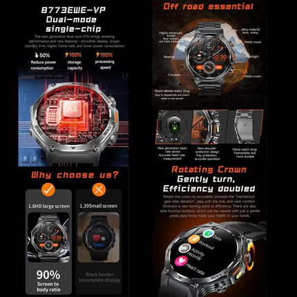 Smart Watch With Bluetooth Calls And Daily Health Tracking