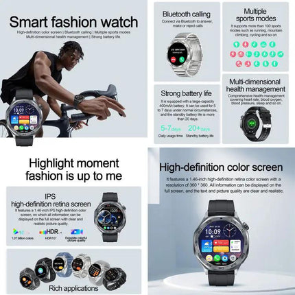 Bluetooth Smartwatch With 1.46 Inch Screen For Daily Fitness