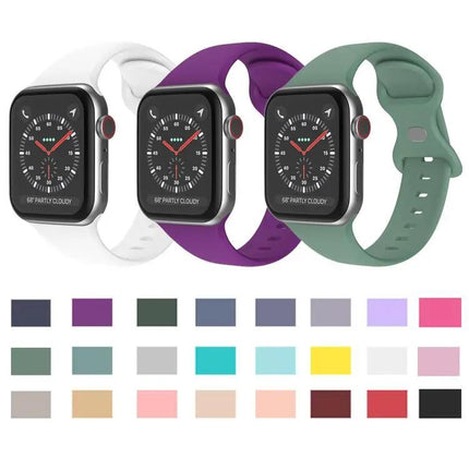 Xdfind Silicone Butterfly Buckle Watch Band For Apple Watch