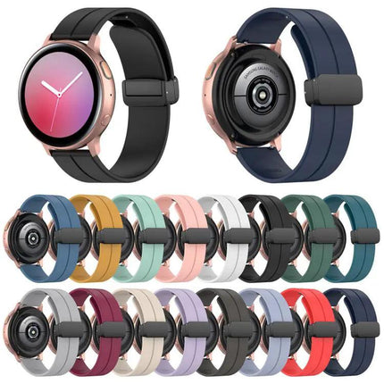XDfind Silicone Watch Band Black Folding Buckle 20/22mm