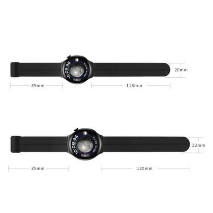 XDfind Silicone Watch Band Black Folding Buckle 20/22mm