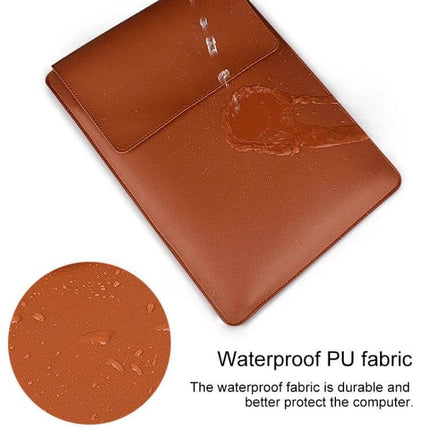 PU Leather Laptop Carrying Case for 13-15 Inch Sizes brown waterproof PU sleeve protecting laptop from spills and scratches