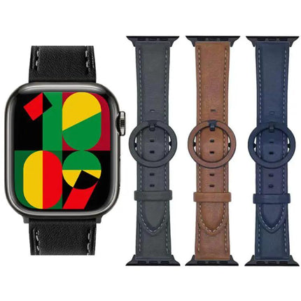 XDfind Leather Watch Band For Apple Watch 38-49mm Brown