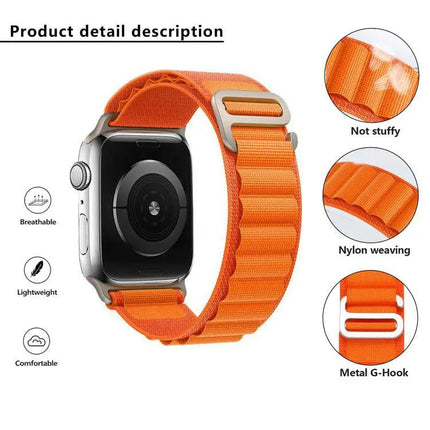 Adjustable Nylon Loop Watch Band For Apple Watch 38–49mm