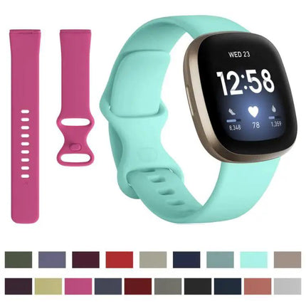Silicone Watch Band Compatible With Fitbit Versa 4/3/Sense