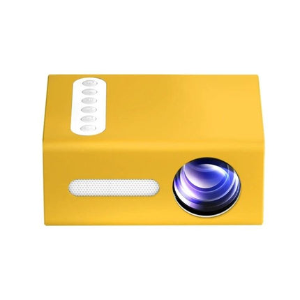 Portable Projector for Home Movies, Gaming, and Multimedia in compact yellow design for bedroom and living room use