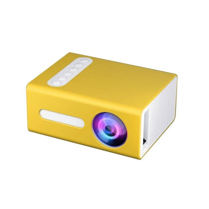 Portable Projector for Home Movies, Gaming, and Multimedia - compact yellow mini projector for bedroom and living room use