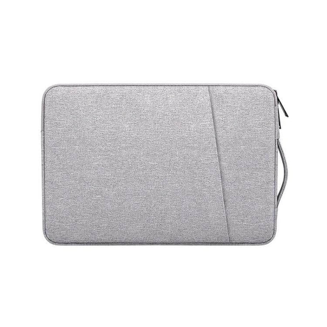 Waterproof Felt Protective Carrying Case for 15.6 Inch Laptops in light gray, water-resistant polyester sleeve with zip and handle