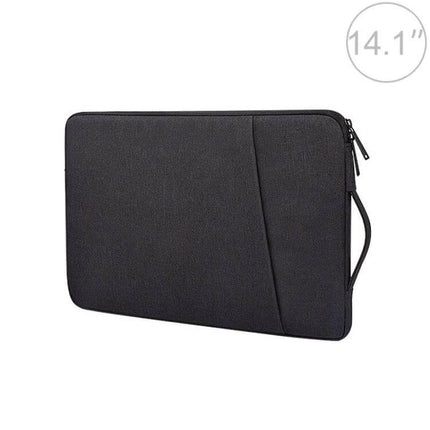 Waterproof Felt Protective Carrying Case for 15.6 Inch Laptops - black polyester sleeve with zip handle, water-resistant travel protection
