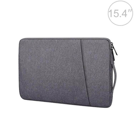Waterproof Felt Protective Carrying Case for 15.6 Inch Laptops in gray polyester, water-resistant sleeve with zipper and handle for commuting