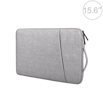 Waterproof Felt Protective Carrying Case for 15.6 Inch Laptops, grey polyester sleeve with zipper and handle, water-resistant protection