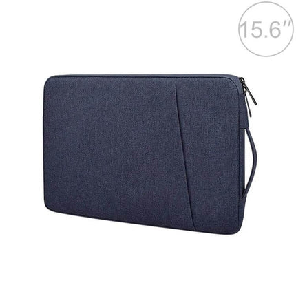 Waterproof Felt Protective Carrying Case for 15.6 Inch Laptops - navy polyester sleeve with zipper and handle, water-resistant commuter protection
