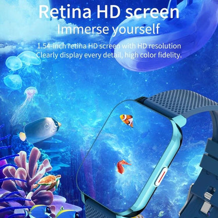 Smart Watch for Everyday Health and Activity Tracking showing blue smartwatch with Retina HD screen and ocean-themed display