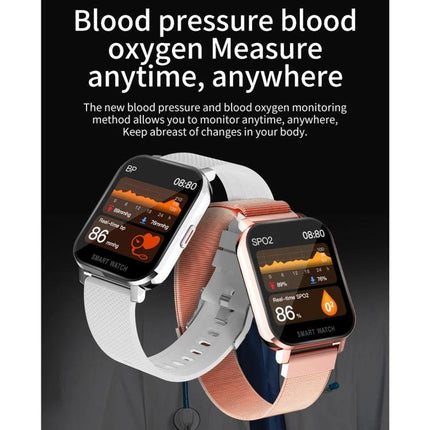 Smart Watch for Everyday Health and Activity Tracking - two wrist smartwatches showing blood pressure and SpO2 monitoring screens