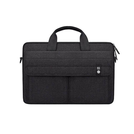 Handheld Nylon Laptop Carrying Case for Up to 15.6-Inch Devices - black padded sleeve with handles and front pockets for commute and travel