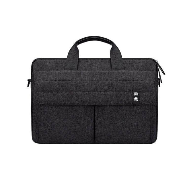 Handheld Nylon Laptop Carrying Case for Up to 15.6-Inch Devices - black padded sleeve with handles and front pockets for commute and travel