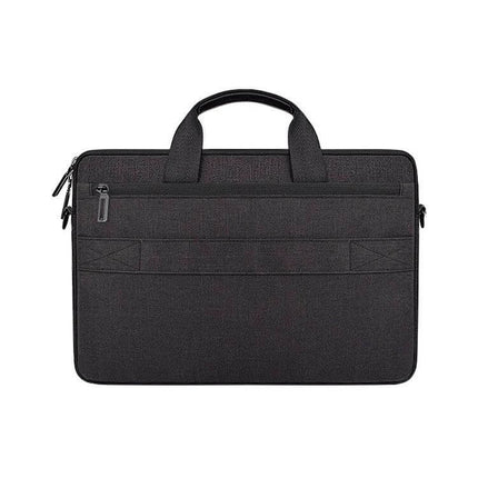 Handheld Nylon Laptop Carrying Case for Up to 15.6-Inch Devices - black nylon brief-style sleeve with handles, front zip pocket and padded interior