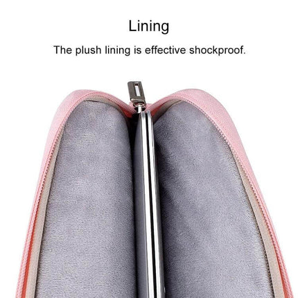 Handheld Nylon Laptop Carrying Case for Up to 15.6-Inch Devices showing plush shockproof lining protecting a laptop