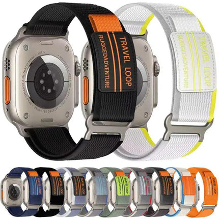 Xdfind Nylon Braided Double Section Watch Band Metal Buckle