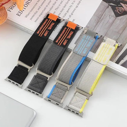 Xdfind Nylon Braided Double Section Watch Band Metal Buckle