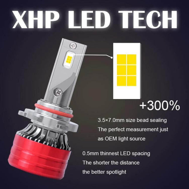 Car LED Headlight Bulb 6000K Night Driving For Most Vehicles - 25W 2500LM XHP LED compact plug-and-play upgrade for improved nighttime visibility