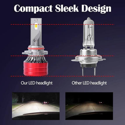 Car LED Headlight Bulb 6000K Night Driving For Most Vehicles compact energy-efficient 25W 2500 lumens plug-and-play bright white beam