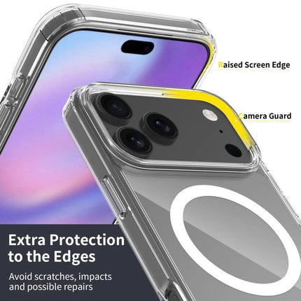 iPhone Case Slim Everyday Protection clear MagSafe-compatible TPU PC slim profile with raised screen edge and camera guard