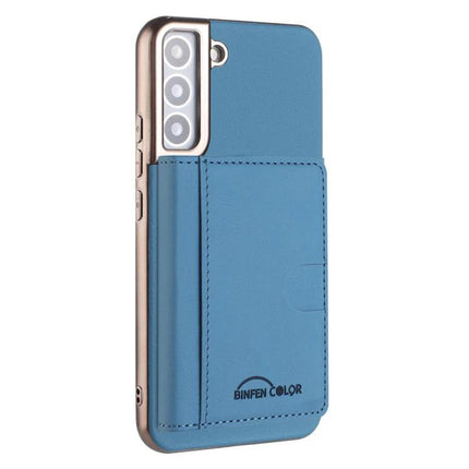 Magnetic Phone Case With Card Storage For Daily Use - blue slim wallet case with built-in card slots and fold-out stand