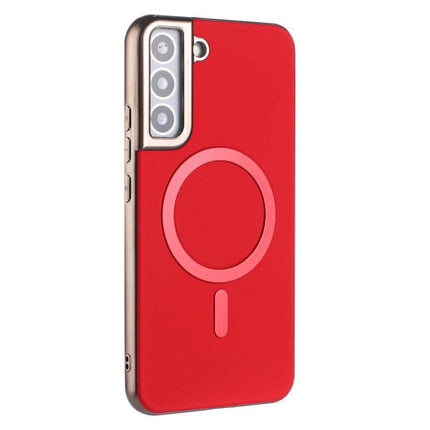 Essential Case for Everyday Samsung Phone Protection - slim red protective phone case with MagSafe-style ring and camera cutout