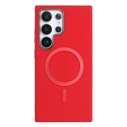 Essential Case for Everyday Samsung Phone Protection slim red full-body case with camera cutout and magnetic ring