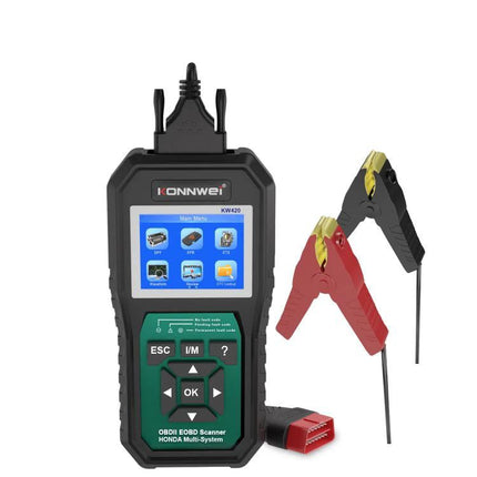 KONNWEI Scanner for Routine Honda Vehicle Maintenance Checks handheld OBDII code reader with jumper clamps and display for Honda/Acura diagnostics