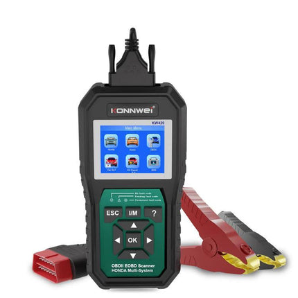 KONNWEI Scanner for Routine Honda Vehicle Maintenance Checks handheld OBDII scanner with jumper clips and color display for Honda/Acura