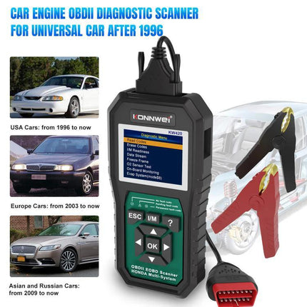 KONNWEI Scanner for Routine Honda Vehicle Maintenance Checks handheld OBDII diagnostic tool with connectors for Honda and Acura routine checks