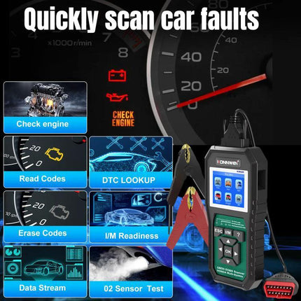 KONNWEI Scanner for Routine Honda Vehicle Maintenance Checks - handheld OBD2 tool shows check engine, read/erase codes, DTC lookup and O2 sensor tests