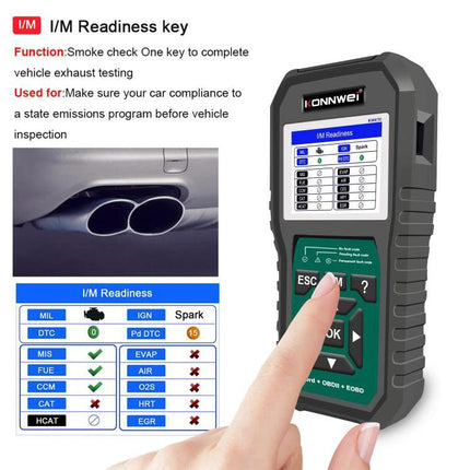 Konnwei Scanner for Everyday Vehicle Troubleshooting at Home handheld OBD2 tool reading check engine codes and I/M readiness