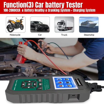 Konnwei Scanner for Everyday Vehicle Troubleshooting at Home - handheld OBD2 reading check engine codes with car battery tester in-use
