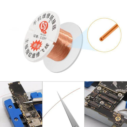 Bare Copper Soldering Wire For BGA PCB Repairs 0.01mm spool and micro soldering on smartphone motherboard and high-density PCB